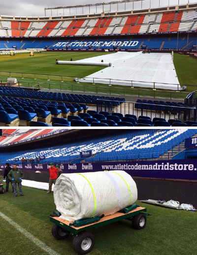 Matchsaver protects pitch for Atlético Madrid