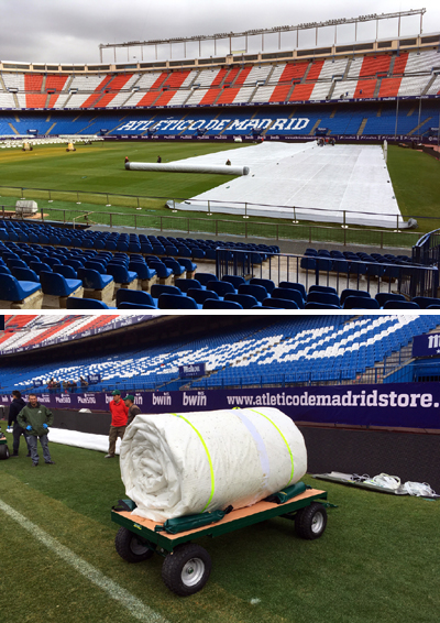 Matchsaver protects pitch for Atlético Madrid