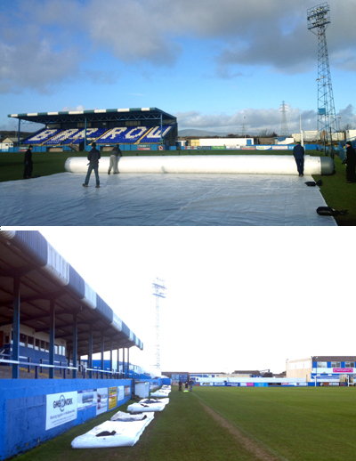 Matchsaver Pitch Protection Covers deliver to Barrow AFC
