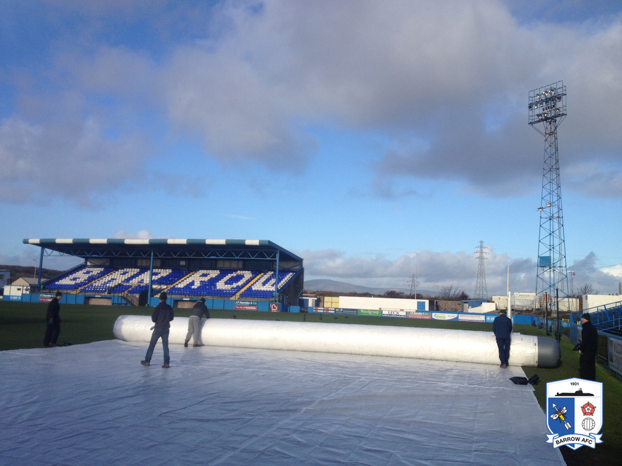 Barrow football club Pitch protection cover