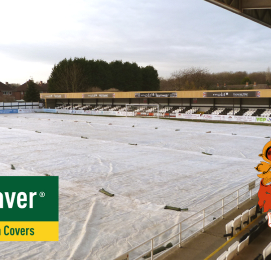 Matchsaver Air Roller Covers deployed at Spennymoor Town FC