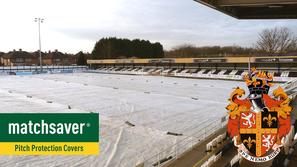 Matchsaver Air Roller Covers deployed at Spennymoor Town FC