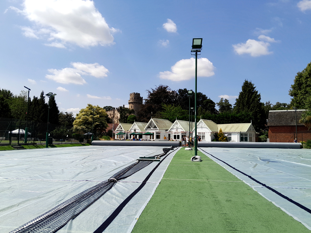 Pic shows Warwick Boat Club - Air Roller Tennis Court Covers